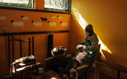 spinnen von Karakulwollw